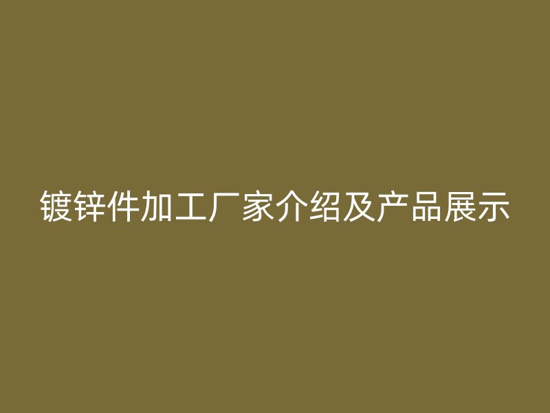 镀锌件加工厂家介绍及产品展示