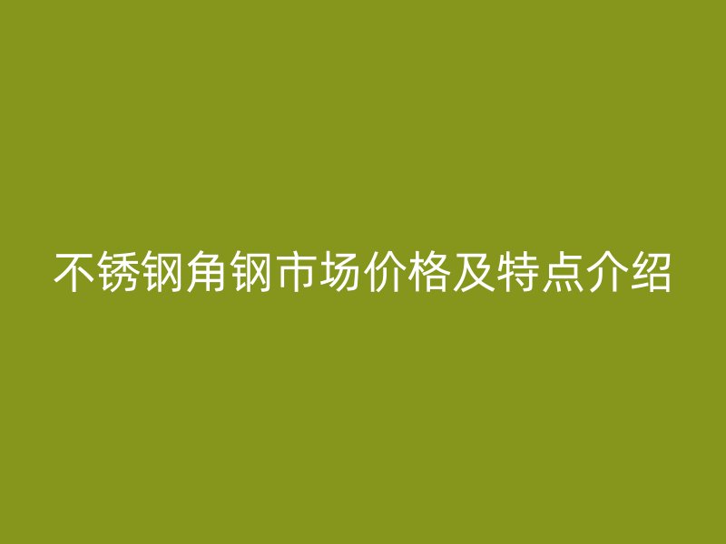 不锈钢角钢市场价格及特点介绍