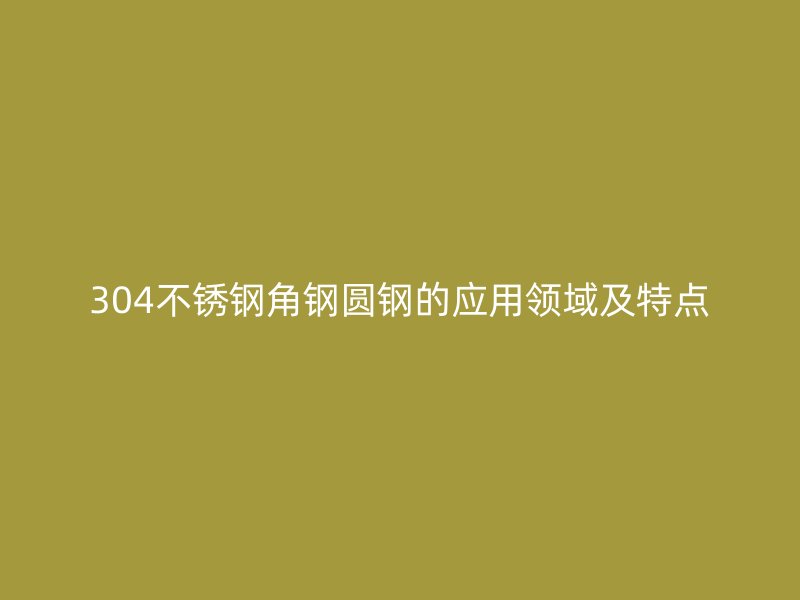 304不锈钢角钢圆钢的应用领域及特点